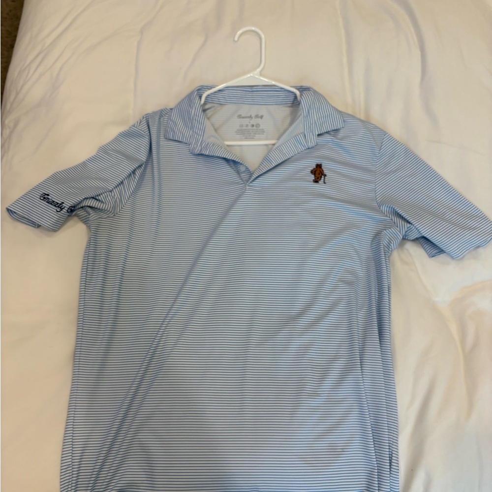Grizzly Golf Blue Polo Shirt with Embroidered Logo